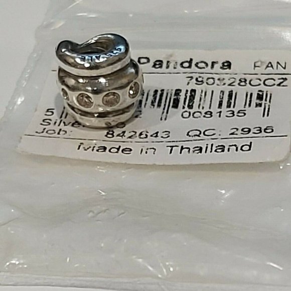 Authentic PANDORA Sterling Silver *RETIRED* Love Knot Champagne CZ  790328CCZ - Picture 3 of 6